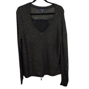 American Eagle Outfitters size XL black sweater with silver metallic threading